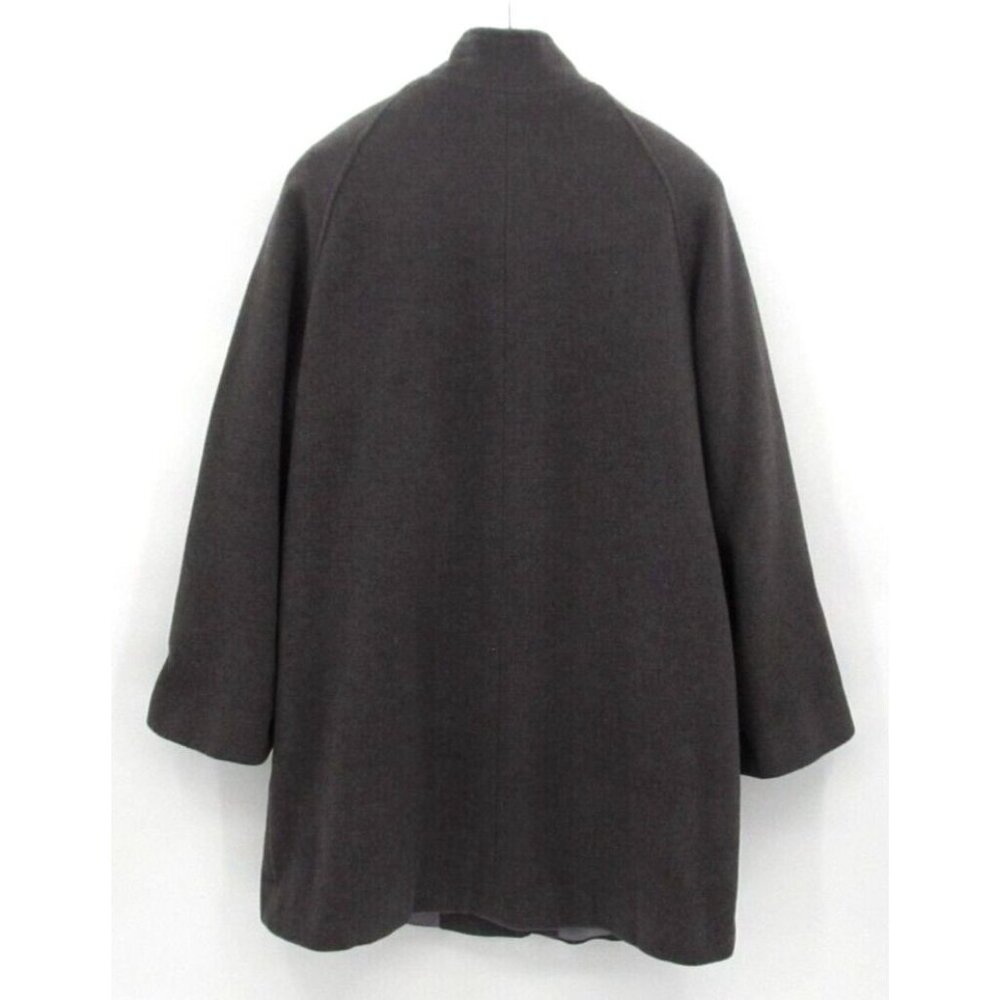 Vintage Jones New York Overcoat Womens Sz 12 Charcoal Gray Wool Lined Button Up - Picture 2 of 16